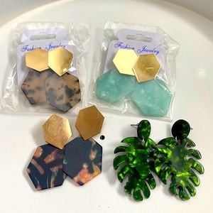 LOT of four resin earrings